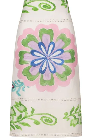 Silvia Tcherassi Atira linen midi skirt
