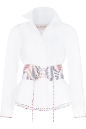 Silvia Tcherassi Berenice belted cotton shirt
