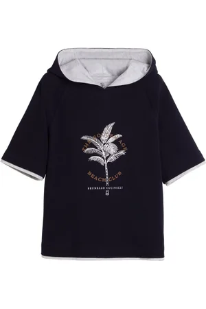 Brunello Cucinelli Short-sleeve cotton hoodie