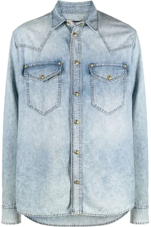 VERSACE Western-style denim shirt