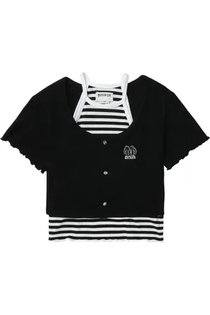 Musium Div. Layered ribbed-knit T-shirt