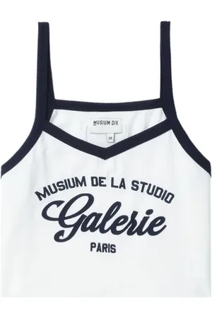 Musium Div. Logo-embroidered cropped tank top