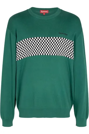 Supreme Checkered panel crew-neck sweatshirt