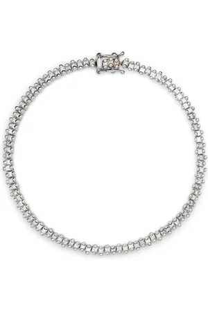 Suzanne Kalan 18kt white gold mini princess-cut tennis bracelet