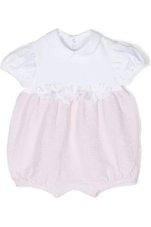 Il gufo Floral-appliqué striped shorties