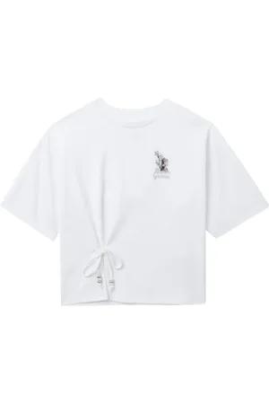 Musium Div. Tie-embellished cotton T-shirt
