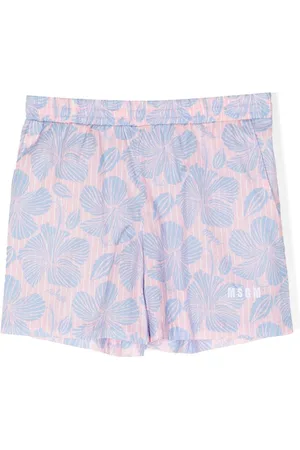 Msgm Floral-print elasticated shorts