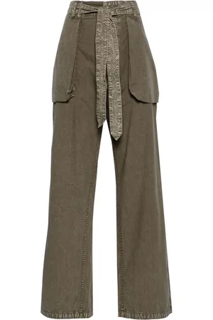 R13 Belted cotton cargo trousers