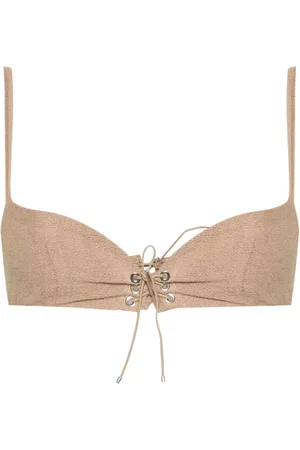 Ludovic De Saint Sernin Lace-up fishnet bra top