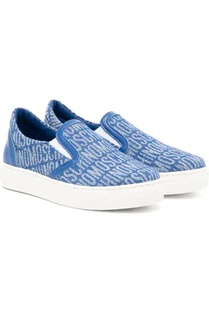 Moschino Logo-jacquard denim sneakers