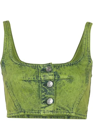 Marni Bleached denim crop top