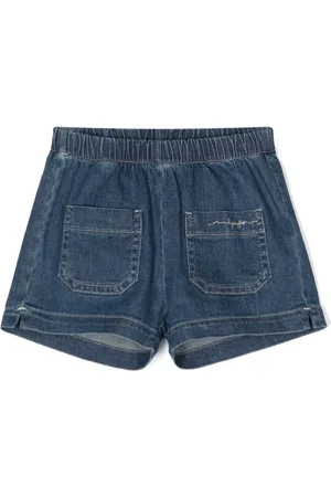 Il gufo Embroidered-logo denim shorts