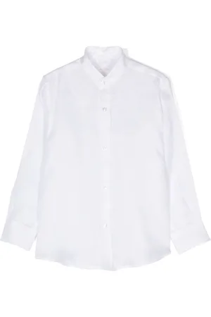 Mariella Ferrari Band-collar slub shirt