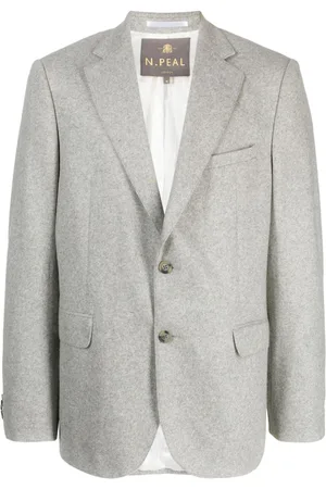 N.PEAL Mélange single-breasted blazer