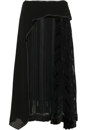 3.1 Phillip Lim Pleated draped panel midi skirt