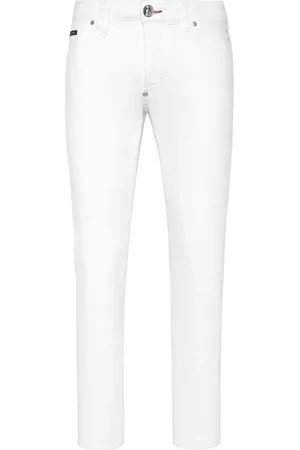 Philipp Plein Heart-appliqué low-rise skinny jeans