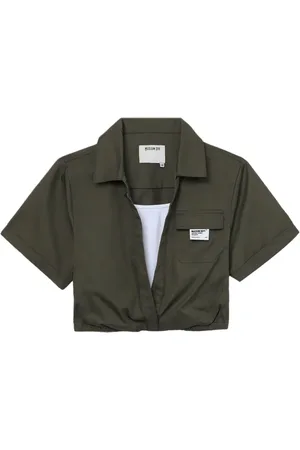 Musium Div. Logo-appliqué layered cotton top