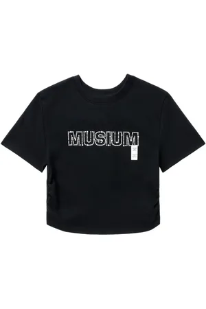 Musium Div. Logo-appliqué cotton cropped T-shirt