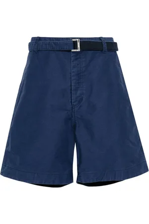 SACAI Belted cotton wide-leg shorts