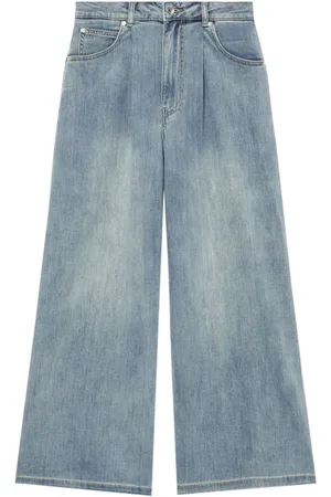 Izzue Slogan-print wide-leg jeans