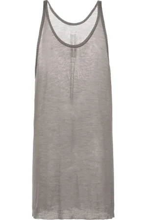 Rick Owens Semi-sheer open-knit tank top