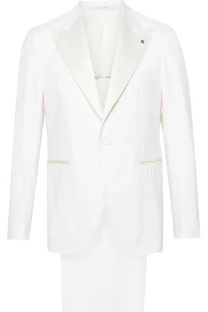 TAGLIATORE Satin-trim single-breasted suit