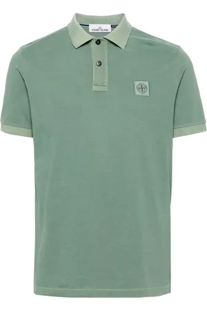 Stone Island Compass-motif cotton polo shirt