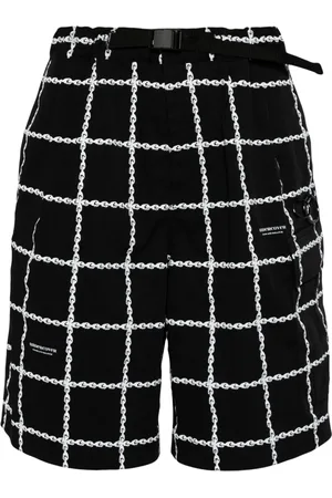 UNDERCOVER Logo-print belted shorts