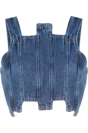 MISCI Pixel denim cropped top