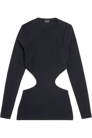 Balenciaga Logo-tag cut-out top