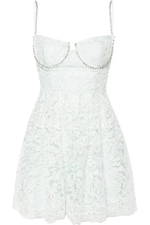 Self-Portrait Lace pleated mini dress
