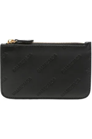 Balenciaga Logo-debossed leather cardholder