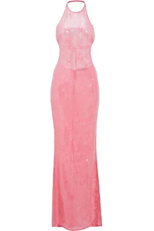 Retrofete Shivonne sequin lace backless dress