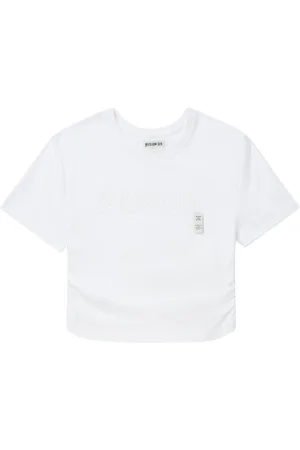Musium Div. Logo-embroidered cotton cropped T-shirt