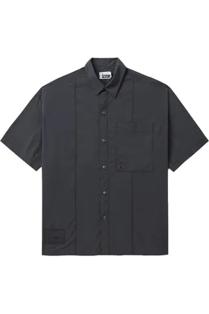 Izzue Logo-appliqué panelled shirt