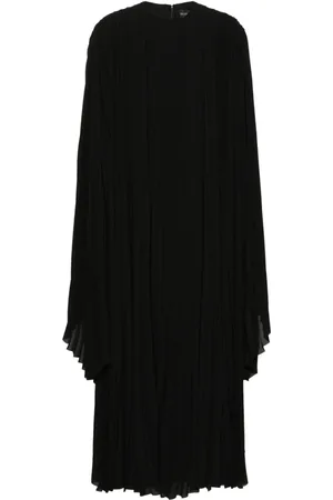 Balenciaga Pleated wide-sleeve maxi dress