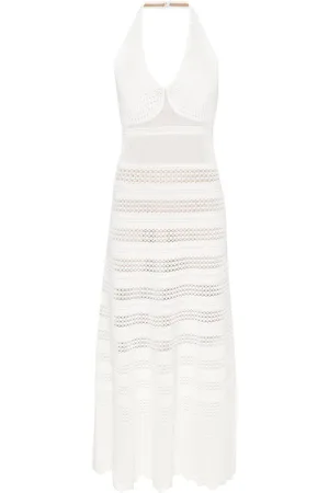 Twin-Set Halterneck crochet midi dress