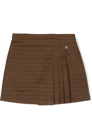 Gucci Logo-jacquard pleated short skirt
