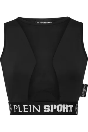Philipp Plein Panelled cropped performance top
