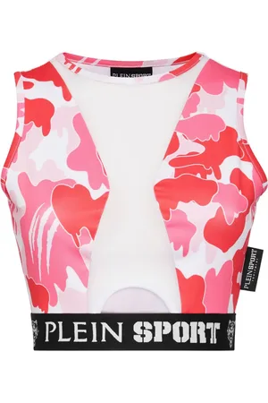 Philipp Plein Camouflage-print panelled cropped top