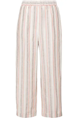 PESERICO SIGN Striped linen trousers