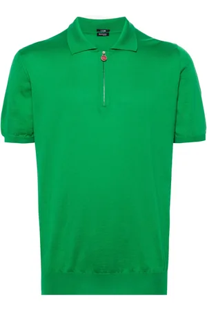 Kiton Zip-up cotton polo shirt