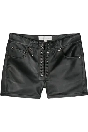 Ludovic De Saint Sernin Lace-up leather shorts