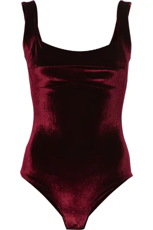 Atu Body Couture Square-neck velvet bodysuit