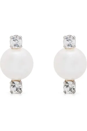 Simone Rocha Double Crystal pearl stud earrings