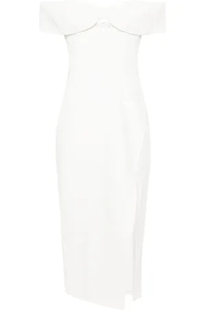 Self-Portrait Bow-detailed off-shoulder dress