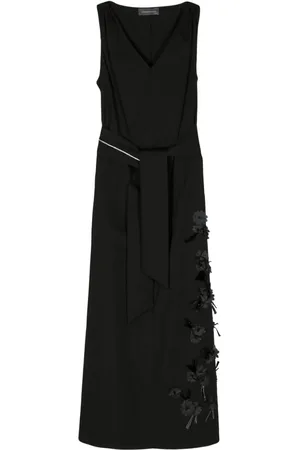 LORENA ANTONIAZZI Belted cotton midi dress