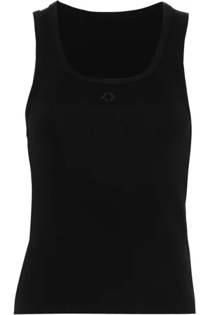 Maje Embroidered-logo ribbed tank top