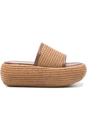 Gianvito Rossi 60mm woven raffia espadrilles