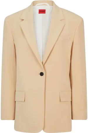 HUGO BOSS Single-breasted logo-patch blazer